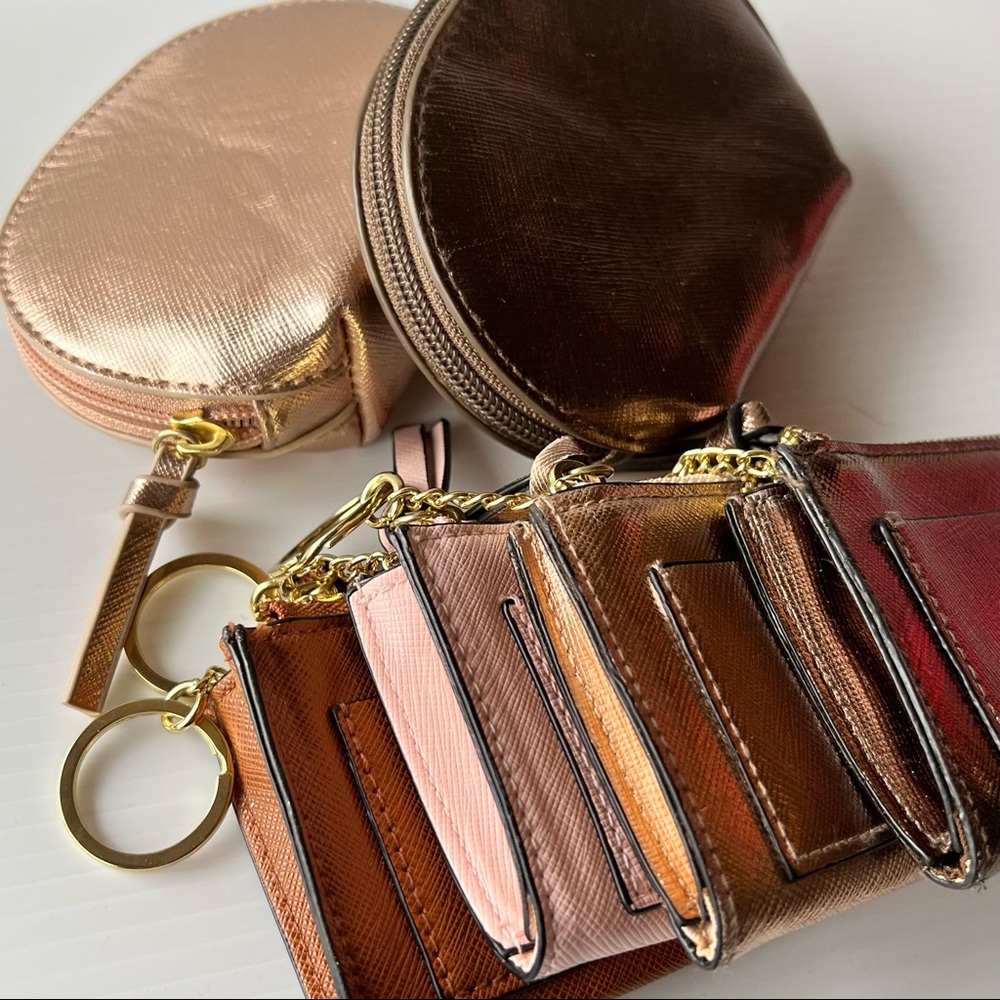 CARD WALLRT KEY CHAIN& COIN POUCHES  SET FOUR CARD WALLETS   2 COIN POUCHES